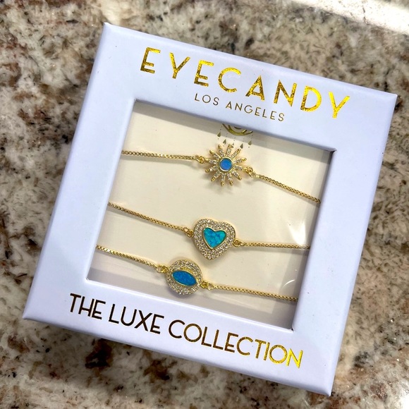 EYE CANDY Opal & CZ Adjustable Bracelet Set - Picture 3 of 4